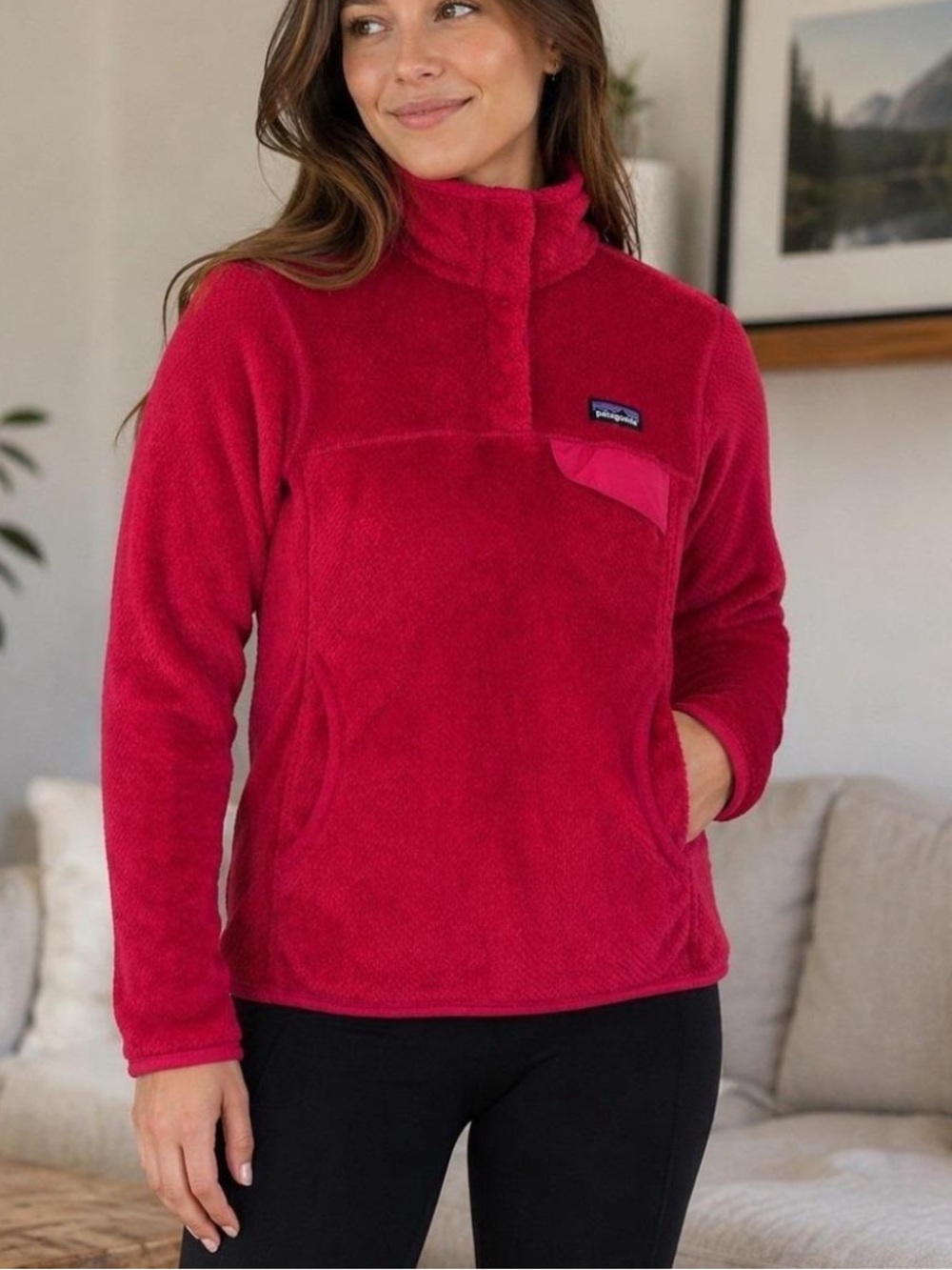 Patagonia Women's Re-Tool Snap-T® Red Fleece Pullover